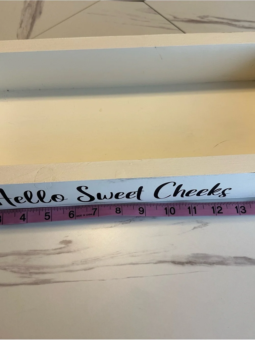Hello Sweet Cheeks Rustic White Wall Sign